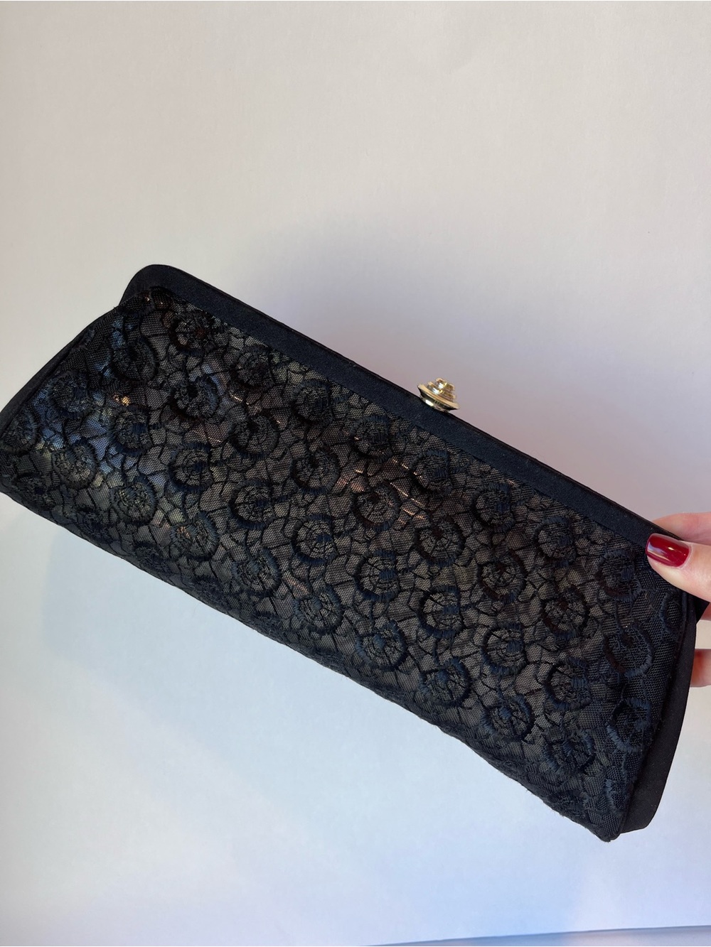 Vintage Black Lace Clutch
